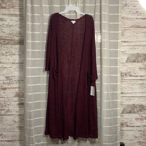 Brand new long maroon cardigan